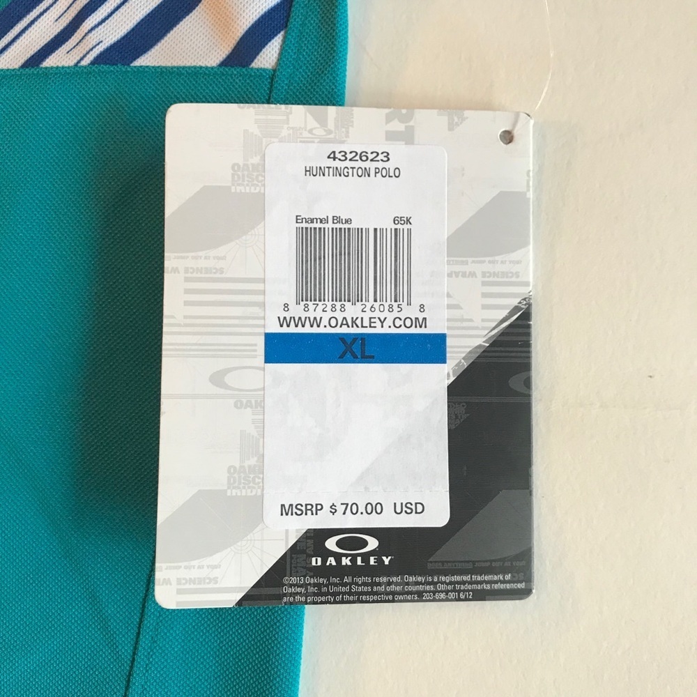 Oakley Men’s Teal Polo XL NWT $70 - Picture 4 of 10